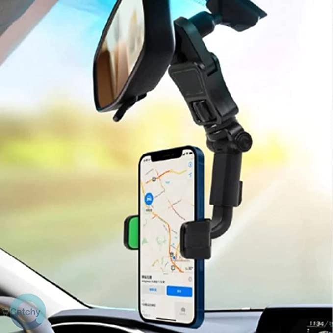 Universal Mobile Rear view Mirror Phone Holder / حامل الموبايل لمرآة السيارة
