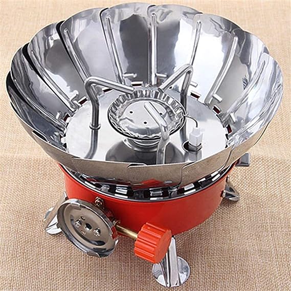 Windproof Camping Stove/موقد التخييمThere are four foldable brackets that fit various pots and pans perfectly and stably, which can be folded for easy carrying. Camping must have:- Portable and lightweight, with a bag for easy storage. It's perfect for boiling water, suitable for outdoor camping, hiking, and backpacking trips.