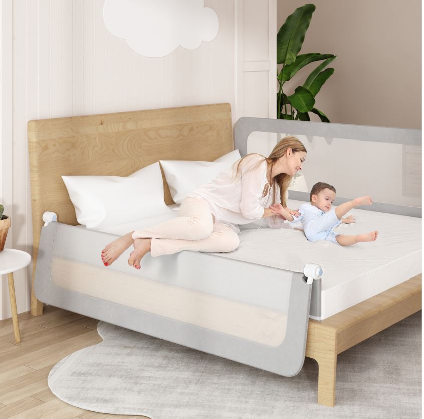Adjustable Easy Fold Bed Rail Guard For Baby/ حاجز سرير للطفل