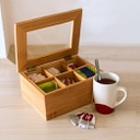 Bamboo tea box 6 compartments/ علبة شاي