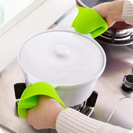 Kitchen Silicone Heat Resistant Gloves Clips/ قفازات مقاومة للحرارة من السيليكون