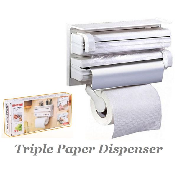 TRIPLE PAPER DISPENSER / منظم ورق الألمنيوم والنايلون والمناديل