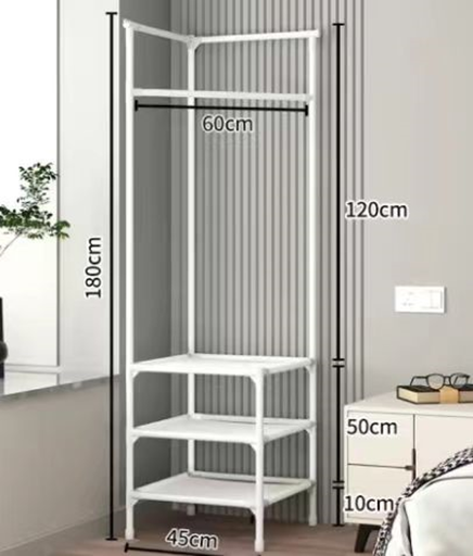 Floor-standing Corner clothing Rack, easy Assembled Shelf/رف الملابس الجانبي