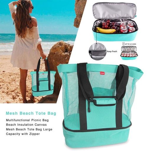 MESH BEACH TOTE BAG/حقيبة الشاطئ